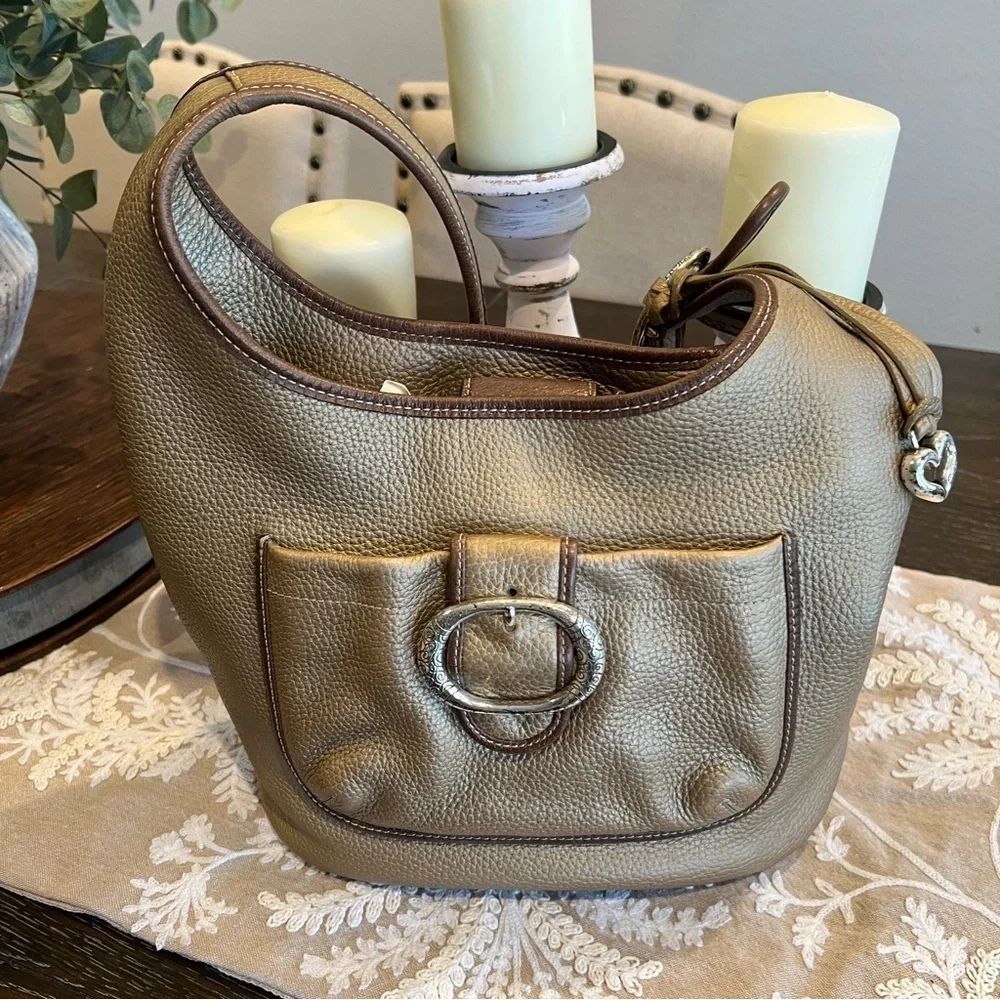 Brighton Gold Leather Shoulder Bag